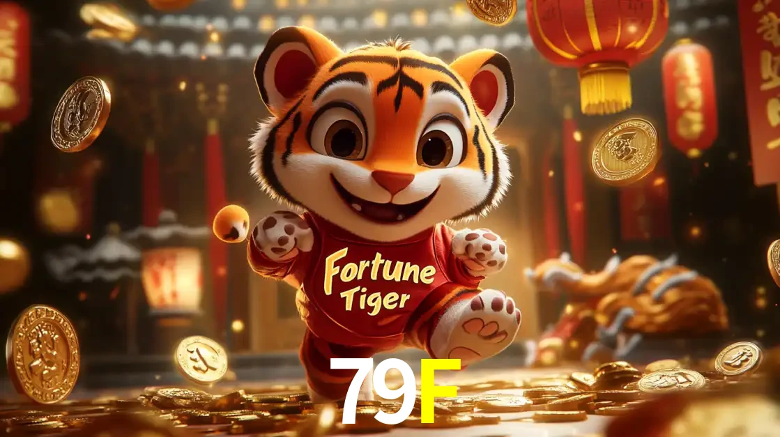O alegre personagem do Fortune Tiger correndo sobre um caminho de moedas de ouro, simbolizando os grandes prêmios e a diversão do popular jogo de slot do 79F.
