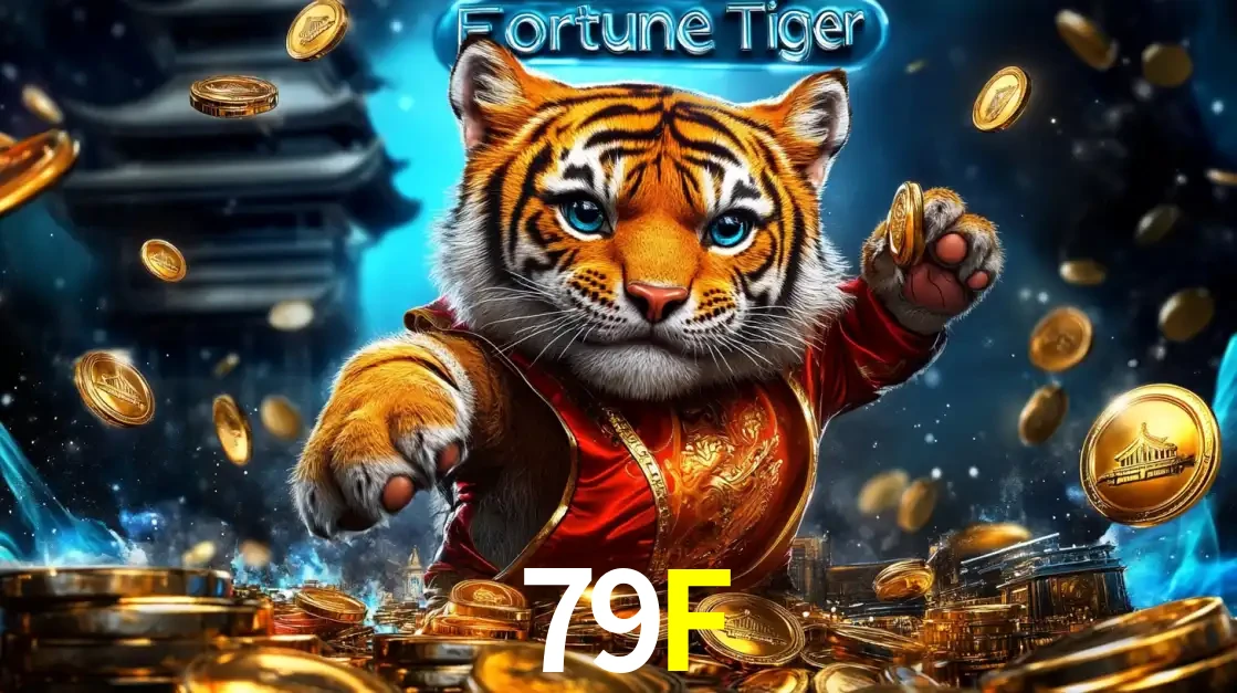 Imagem promocional do jogo de slot Fortune Tiger, com um tigre majestoso em traje tradicional cercado por uma fortuna em moedas de ouro, disponível agora no cassino 79F.